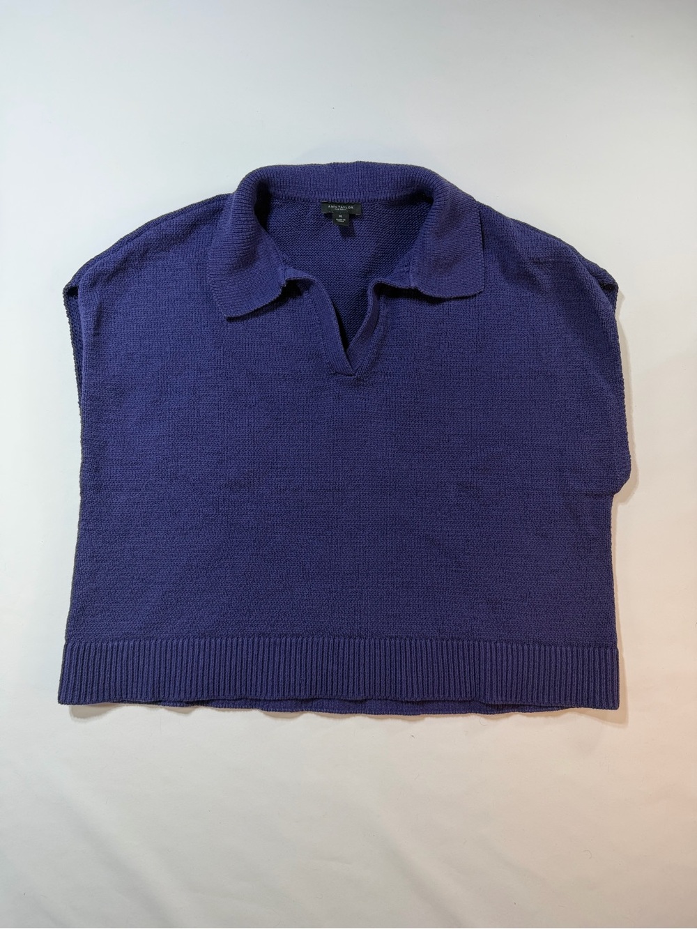 Ann Taylor Factory Purple Collared Knit Sweater XL